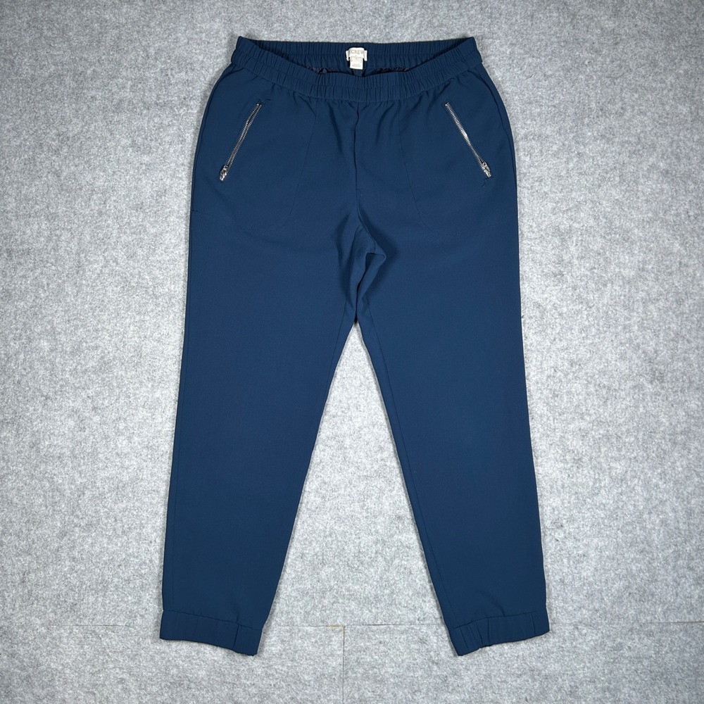 J.Crew sydney slip on Pants Women 4 Blue Jogger Zip Pocket‎ Elastic Workwear